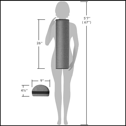 Saloniture Jumbo Half Round Massage Table Bolster Under-Knee Pillow Pad - 26 x 9 x 4.5 Inch - Gray Velour - color: Gray