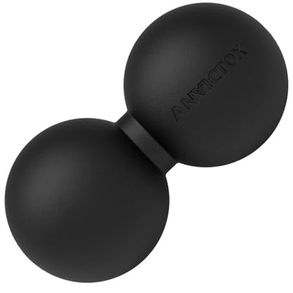 Peanut Massage Ball,Double Lacrosse Ball for Neck Sore Muscles,Medium Density Myofascial Release Massager Ball for Deep-Tissue Massage Muscle Knots Yoga Therapy(Black) - color: Black