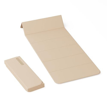 Yoga Mat Thick 10mm, Foldable Yoga Mat 75 x 26 x 0.4 Inches | Portable Workout Mat | Thick Cushioning Surface | Home Gym Exercise Mat | Pilates & Yoga Training - color: Milk coffee