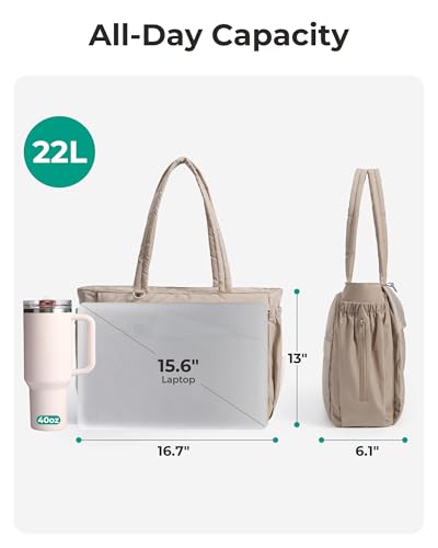 BAGSMART Yoga Pilates Tote Bag for Women with Knotted Handle, Gym Bag - color: Classic
