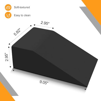 2 Pack Squat Wedge Blocks, Foot and Wrist Yoga Wedges | Soft EVA wedges support heels, feet and wrists for yoga, squats, pushups, balance, stretching, Pilates and home workouts. - color: Black