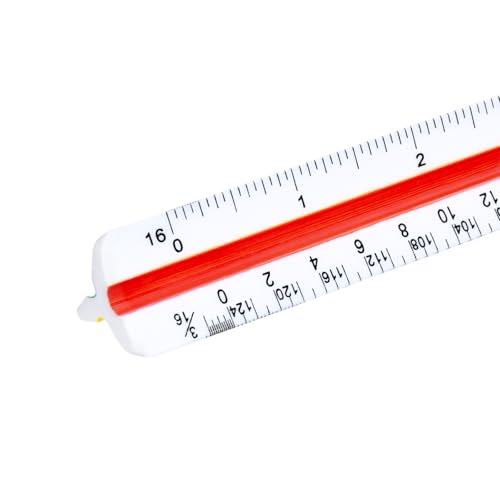 Architect Scale Ruler, Drafting Triangle Ruler, 12 Inch | Architectural Scale Ruler, Plastic Drafting Ruler for Blueprint, Drawing, Engineers, Students, Architects, Contractors