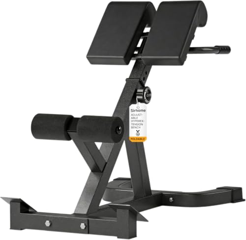 Roman Chair, Adjustable Hyperextension Bench for Men & Women | Multifunctional Fitness Chair for Hip, Exceptional for Glute, Core and Lower Back Training,300 lbs Weight - color: Black