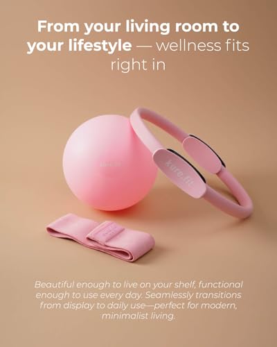 Pilates Kit | Pilates Equipment Set for Home Workouts | Accessories & Guide - color: Pink, style: Essential Kit - 3PC
