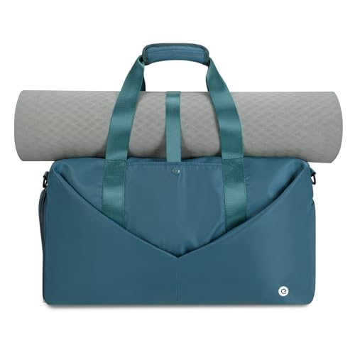 Ceneda 20" Gym Bag for Women with Wet Pocket & Shoe Compartment, Lightweight Duffel Waterproof Carry On Duffle for Travel, Yoga, Overnight (Teal) - color: Teal