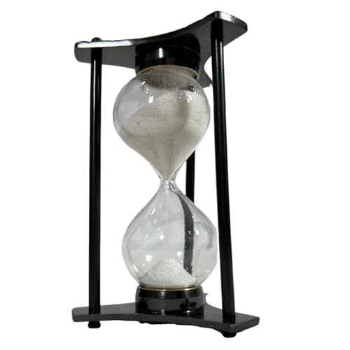 Modern Black Hourglass Timer 1 Minute – Sleek Minimalist Sand Clock for Office, Meditation, Mindfulness, Aesthetic Room Decor & Study Desk Focus Timer