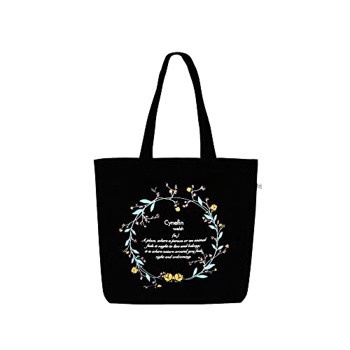 Ecoright Aesthetic Canvas Tote Bag for Women Large Zipper Tote Bags with Pocket, Womens Tote Bag for Yoga, Work, Beach - color: Cynefin