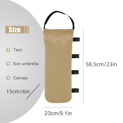 145 LBS Canopy Weights Sand Bags, 4-Pack Sand Bags for Weight Outdoor Advertising Tent Sunshade Fixed Windproof Pop up Canopy Tent Weights (Beige) - color: Beige