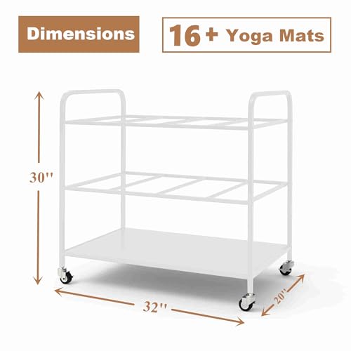 Yoga Mat Holder Organizer Yoga Mat Storage Rack Basket for Home Gym Exercise Workout Equipment Storage Shelf Cart - color: White, size: 4-SLOT
