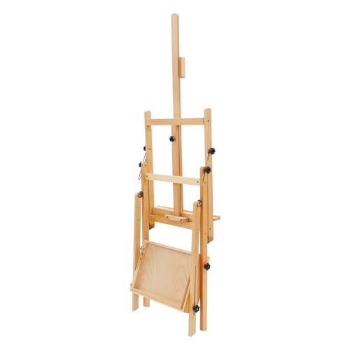 Wood Foldable Easel Stand, Large Wood H-Frame Easel with Storage Drawer & Tray, Adjustable Artist Easel Stand for Painting, Display, Activities, Students, Holds Canvas Art Up to 36"