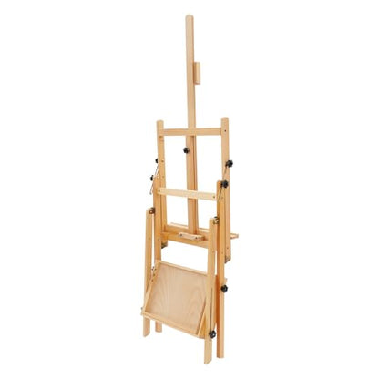 Wood Foldable Easel Stand, Large Wood H-Frame Easel with Storage Drawer & Tray, Adjustable Artist Easel Stand for Painting, Display, Activities, Students, Holds Canvas Art Up to 36"