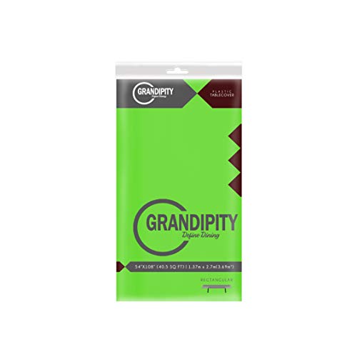 Lime Green 1 Pack Premium Disposable Plastic Tablecloth 54 Inch. x 108 Inch. Rectangle Table Cover - color: Lime Green, size: 108" x 54" (Rectangle)