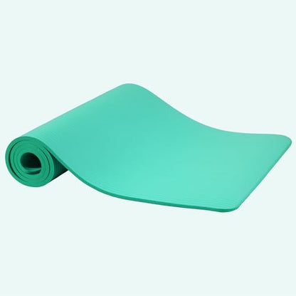 Fitvids Yoga Mat, 1/2-Inch Extra Thick High Density Exercise Mat, Anti-Tear Exercise Yoga Mat with Carrying Strap, Suitable for Various Yoga Exercises - color: Aqua