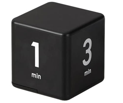 Feilifan Cube Timer, Focus Study Timer, 1-3-5-10 Minutes Time Management - color: 1-3-5-10min,black