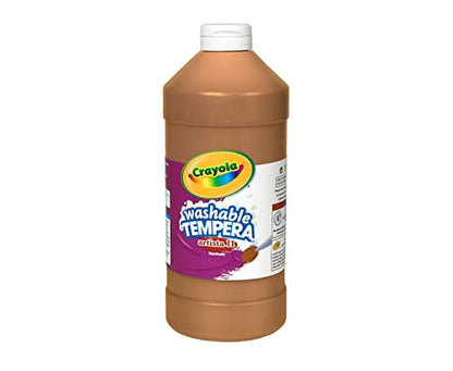 Crayola Washable Tempera Paint For Kids, Brown Paint, Classroom Supplies, Non Toxic, 32 Oz Squeeze Bottle - color: Brown, size: 32 Fl Oz (Pack of 1)