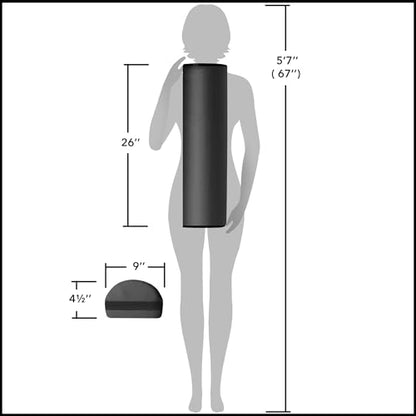 Saloniture Jumbo Half Round Massage Table Bolster Under-Knee Pillow Pad - 26 x 9 x 4.5 Inch - Black - color: Black