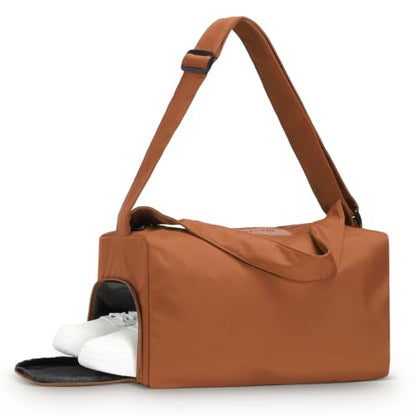 Womens Mini Gym Bag with Shoe Compartment 20L, Rust Orange - color: Rust Orange