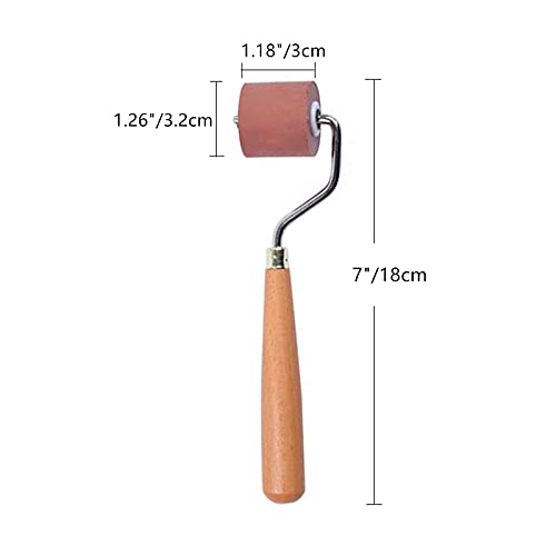BANLTRE Rubber Brayer Roller for Printmaking, Ideal for Anti Skid Tape Construction Tools, Print,Craft Stamping Brayers for Wallpapers and Scrapbooks (1.18") - size: 1.18"
