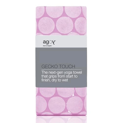 agoy Gecko Touch - 차세대 극세사 요가 타월 - 양면 실리콘 미끄럼 방지 그립 - 핫 요가에 이상적 - 흡수성이 뛰어나고 세척하기 쉽고 여행 친화적 - 30% 재활용 소재 - 웻 백 무료 - color: Purple Rain