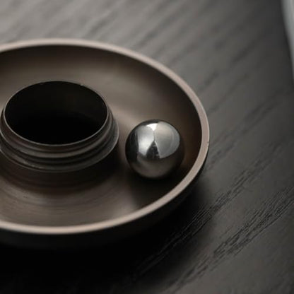 Mystic Ring Bell, Brass Finger Chime for Meditation and Sound Healing | Rotating steel beads offer two ways to play; compact brass finger chime includes a soft pouch for yoga and rituals.