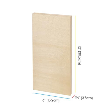MEEDEN Unfinished Wood Canvas Board:6x12 Canvas Panel Pack of 4 | 1-1/2" Deep Wooden Panel Board, Blank Cradled Wood Art Board for Painting - Rectangle - size: 6"x12"- 4 Pack