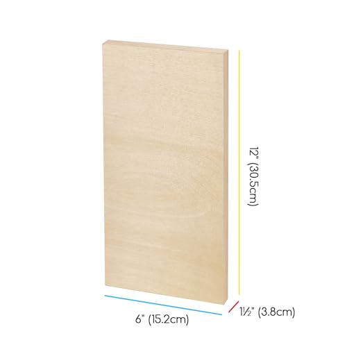 MEEDEN Unfinished Wood Canvas Board:6x12 Canvas Panel Pack of 4 | 1-1/2" Deep Wooden Panel Board, Blank Cradled Wood Art Board for Painting - Rectangle - size: 6"x12"- 4 Pack