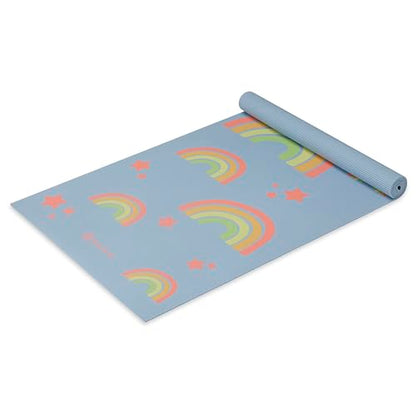 Gaiam Kids Printed Yoga Mat, Non-Toxic, Fun Design, 3mm - color: Rainbow Stars