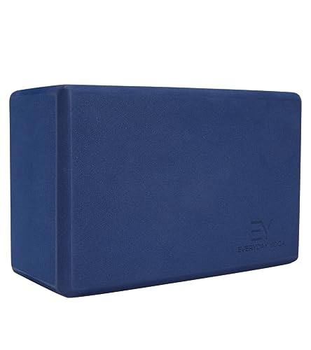 Everyday Yoga Premium Foam Block, 3in/4in/5in Thick, Multi Colors, 1 Block - color: True Navy, size: 4 Inch Thick