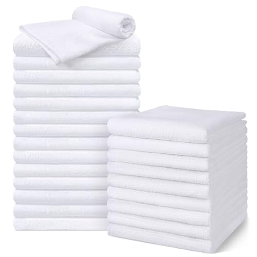 UNIMADE Salon Towels 24 Pack, Super Soft Microfiber Hand Towel | Highly Absorbent Hair-Drying Cloth for Gym, Bath, Spa Use and Home Beauty Care - White (16x29 inch) - color: White, size: 24PK