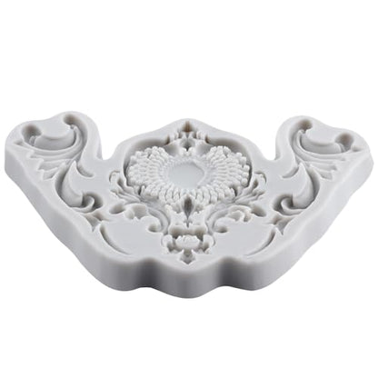 Baroque Scroll Relief Polymer Clay Molds Baroque Silicone Mold | Epoxy Resin Casting DIY Crafts Air Dry Polymer Crafts Supplies Clay Tools - color: Style J