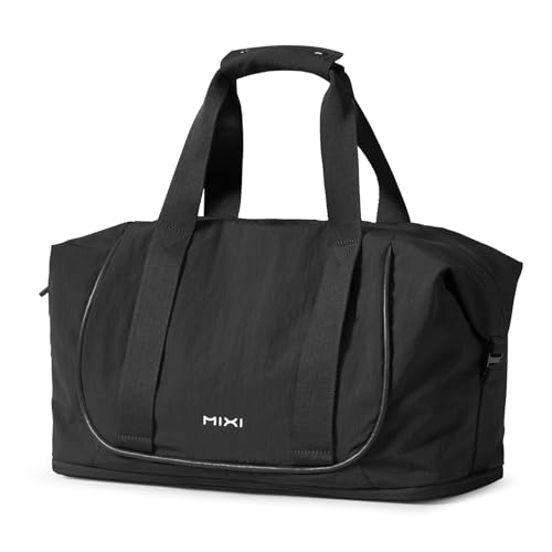 mixi Travel Tote Bag for Women Large Expandable Travel Bag Waterproof Lightweight Carry On Personal Item Handbag - color: Black