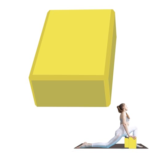 Yoga Block - Unsupported Latex Eva foam - Soft non slip surface with bevel for yoga, pilates, meditation - Yoga accessories for stability, balance and deep stretching - color: yellow