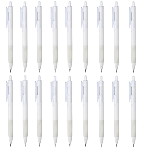 18 Pcs Fine Point Pressing Pens, 0.5mm Black Ink White Gel Pens for Office, Study, Gift and Home Supplies (18)