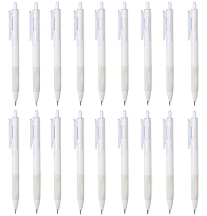 18 Pcs Fine Point Pressing Pens, 0.5mm Black Ink White Gel Pens for Office, Study, Gift and Home Supplies (18)