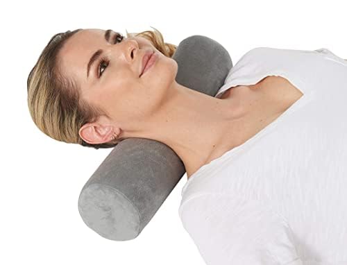 AllSett Health Firm Cervical Neck Roll Memory Foam Pillow, Bolster Pillow, Round Neck Support for Sleeping | Bolster for Bed, Legs, Back and Yoga - style: 17x4 Inch, Firm