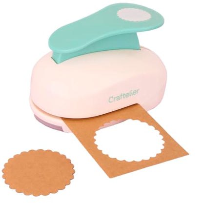 Craftelier - Scalloped Circle Punch 3" (7.62 cm) Diameter | Hole puncher, scrapbooking and crafts projects, lever punch, for paper and cardstock, size 5.9 x 3.74 x 4.13 in - size: Pack of 1: 3" Diameter