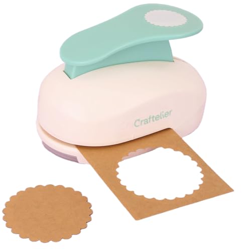 Craftelier - Scalloped Circle Punch 3" (7.62 cm) Diameter | Hole puncher, scrapbooking and crafts projects, lever punch, for paper and cardstock, size 5.9 x 3.74 x 4.13 in - size: Pack of 1: 3" Diameter