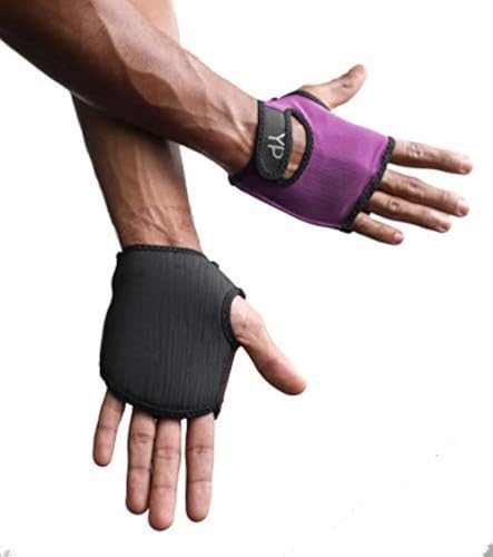 YogaPaws Elite Padded Anti Slip Grip Gloves for Women and Men for Yoga, Power Yoga, Pilates, Cycling, Crossfit, Outdoor Exercise, Weight Training and for Sweaty Hands - color: Rich Plum, size: Size 3