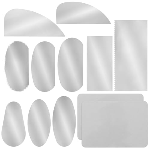 YOKIVE 10Pcs Steel Pottery Tools, Serrated Scraper Clay Ribs 10 Sizes Stainless Steel Sculpture Modeling Cutter Ceramic Tools with 2 Gray Chamois Cloth - color: Gray Chamois Cloth