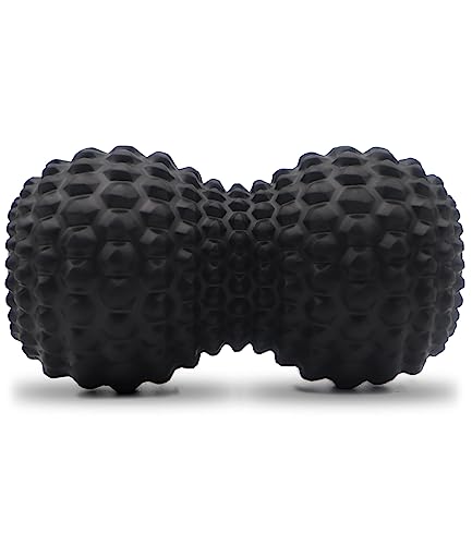 KITWILD Peanut Massage Ball, Double Lacrosse Massage Roller Ball, Black - color: Black