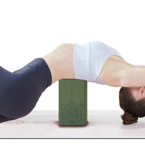 nuveti Yoga Blocks Set of 2, High Density Yoga Brick Foam Blocks to Improve Strength, Flexibility and Balance Brick Foam Blocks - color: ForestGreen