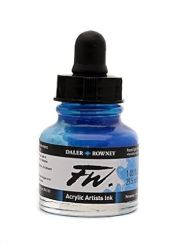 Daler Rowney FW Artists Acrylic Ink 29.5 ML Pot - Process Cyan - color: Process Cyan