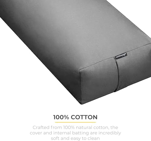 Firm Large Yoga Bolster, 24x12x6in - color: Cool Gray - Zippered Cover, size: 1 Pack
