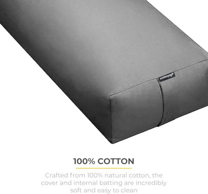 Firm Large Yoga Bolster, 24x12x6in - color: Cool Gray - Zippered Cover, size: 2 Pack