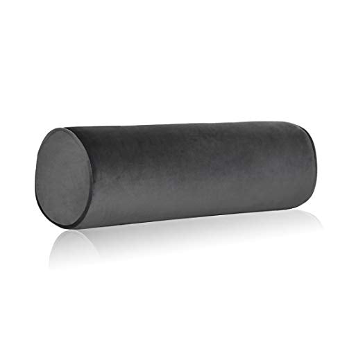 Tinbolunce Memory Foam Roll Pillow for Knee/Leg/Neck - Full Moon Bolster/Round Cylinder Pillow for Sleeping on Side or Back - Removable Cooling Cover Length 18" x 6" Diameter (Dark Gray) - color: Dark Gray, size: 18X6