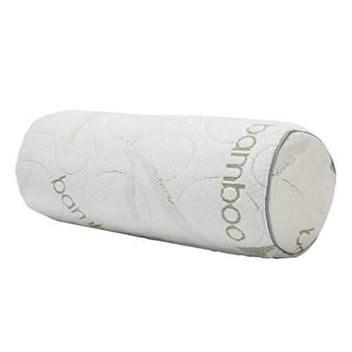 Kingnex Cylinder Bolster Roll Pillow for Sleeping on Back or Side 18x6 | Under Knee to Relief Lower Back Pain, Between Legs for Side Sleepers, Bamboo Viscose Cooling Removable Cover - size: 18 x 6"