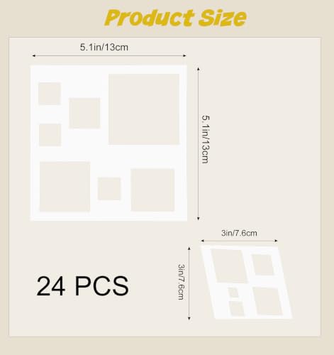 12 PCS Shape Stencils, White Geometric Stencils Drawing Template Set | Reusable Circle Square Heart Star Shapes Stencils, For Scrapbooking, Painting