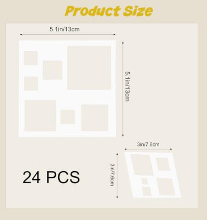 12 PCS Shape Stencils, White Geometric Stencils Drawing Template Set | Reusable Circle Square Heart Star Shapes Stencils, For Scrapbooking, Painting