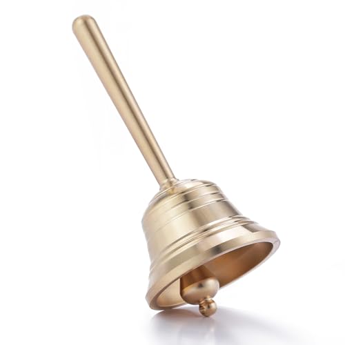 Small Solid Brass Hand Call Bell for Dinner Teacher Handbell (S) - size: Small