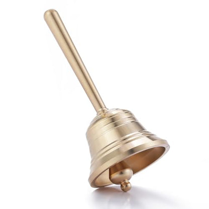 Small Solid Brass Hand Call Bell for Dinner Teacher Handbell (S) - size: Small